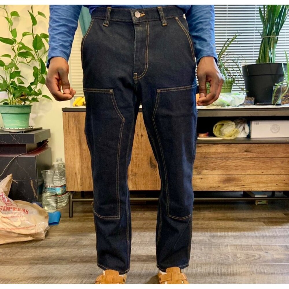 Banana Republic Mens Carpenter Pants Straight Fit 30x32 Dark Wash Denim NEW $90